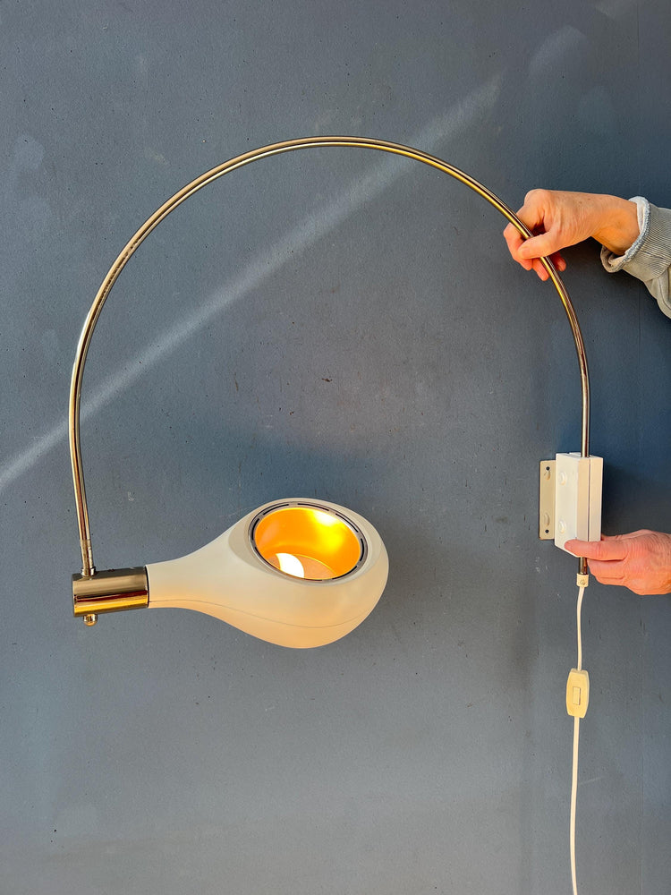 Vintage Beige Temde Leuchten Arc Wall Lamp
