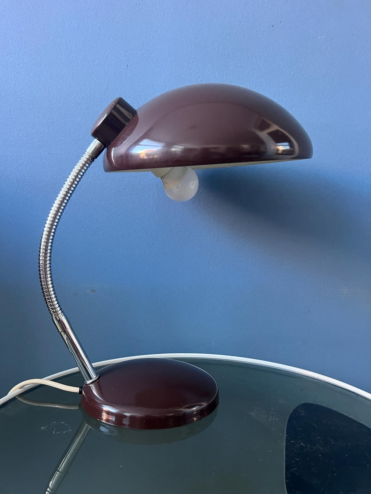 Vintage Massive Mid Century Brown Desk Lamp