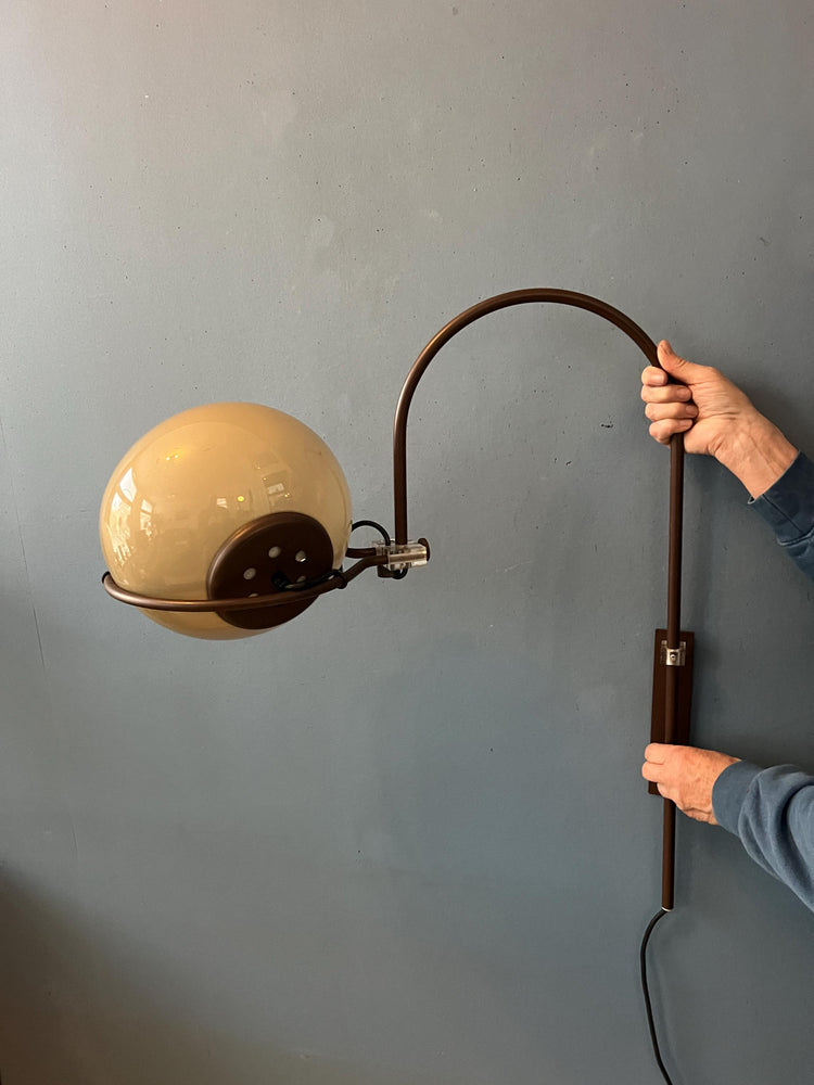 Vintage Space Age Mid Century Herda Mushroom Arc Wall Lamp