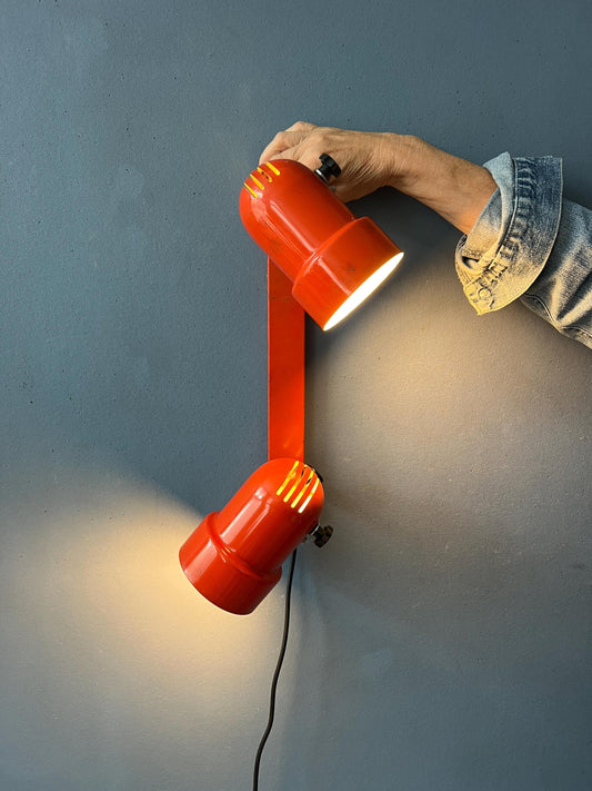 Vintage Metal Red Space Age Wall Sconce