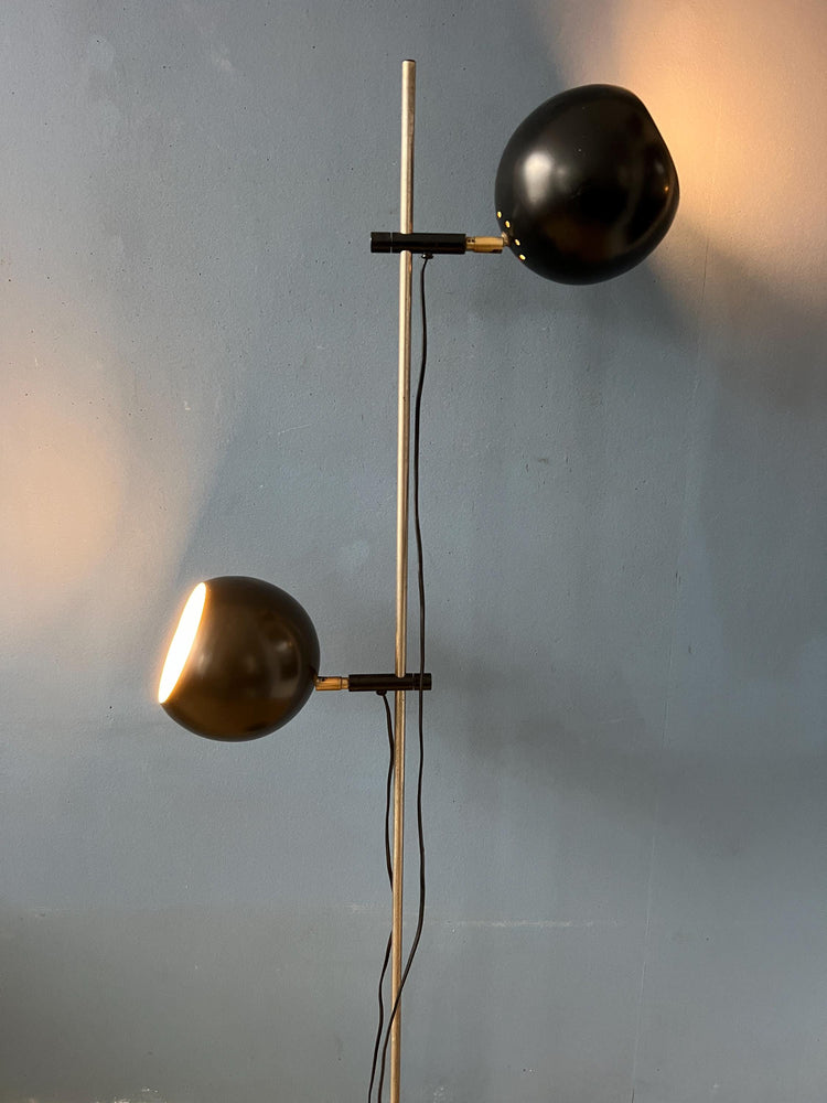 Vintage Mid Century Black Eyeball Floor Lamp