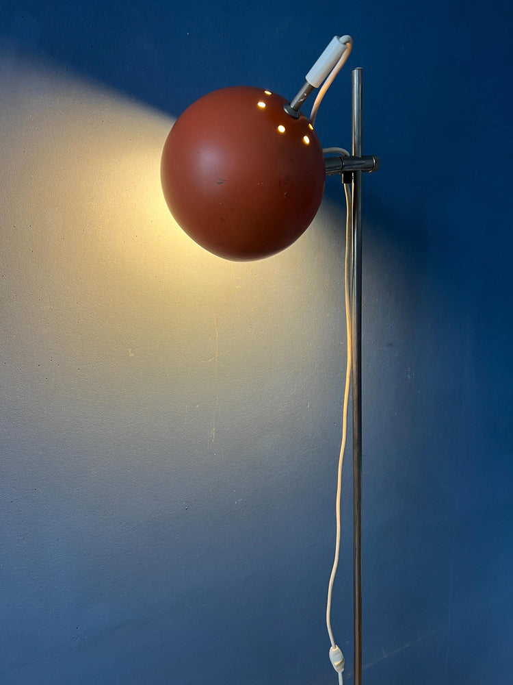 Mid Century Orange Eyeball Floor Lamp