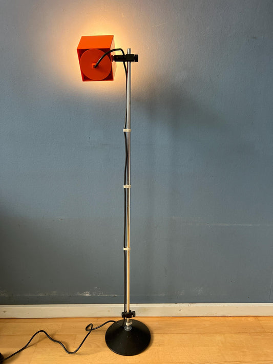 Small Vintage Orange Philips Space Age 'Cube' Floor Lamp