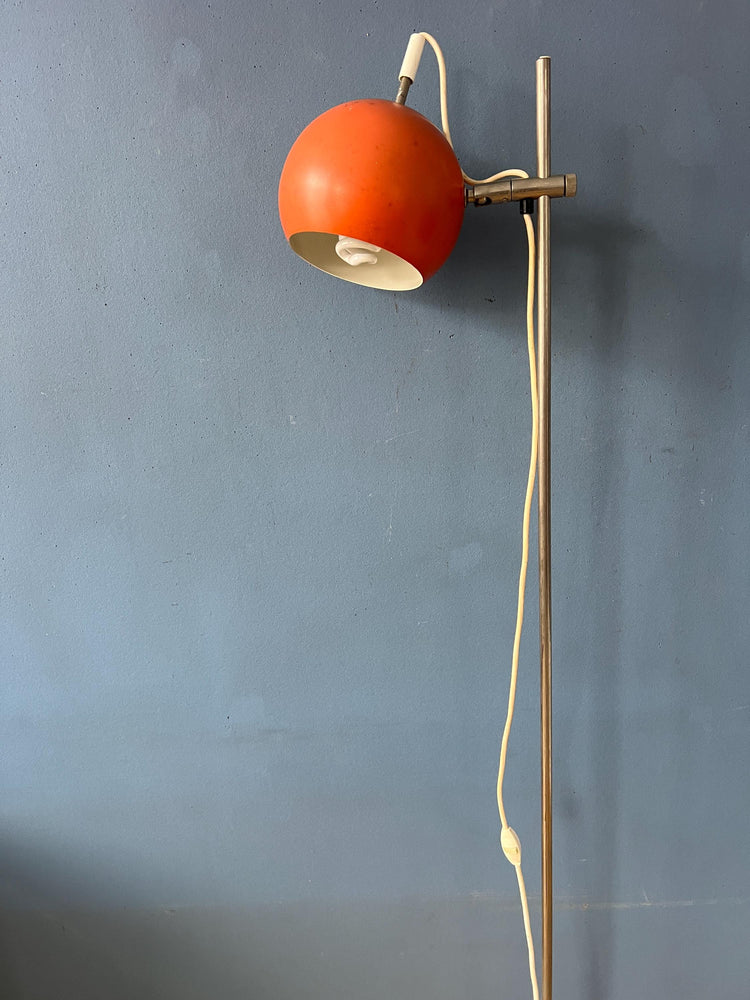 Mid Century Orange Eyeball Floor Lamp