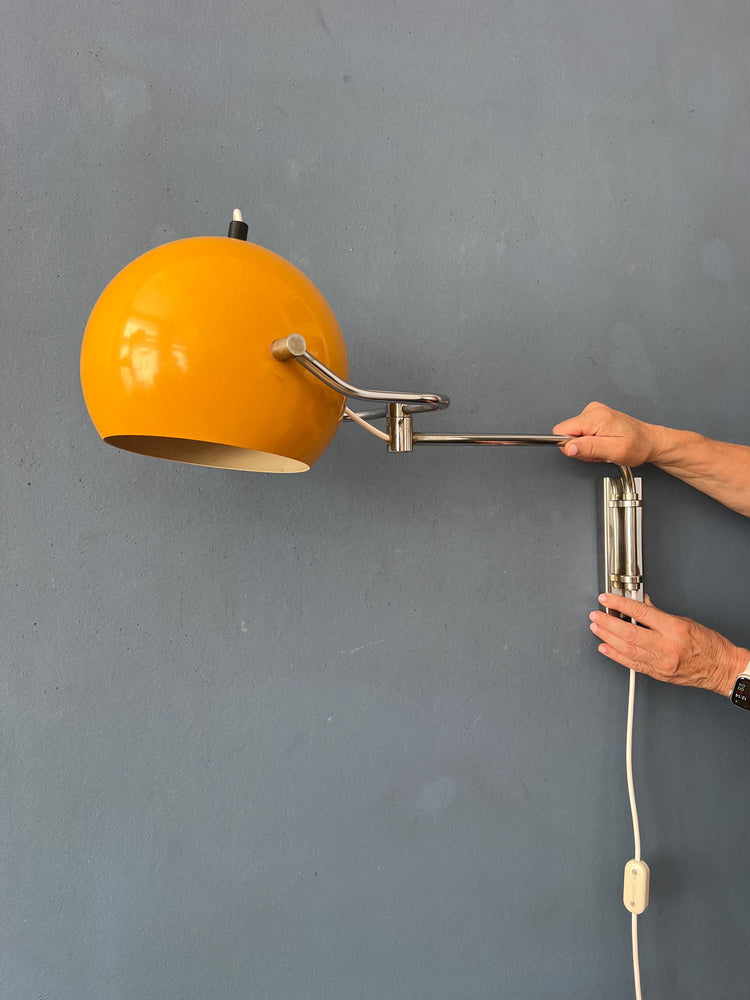 Vintage Yellow GEPO Eyeball Wall Lamp