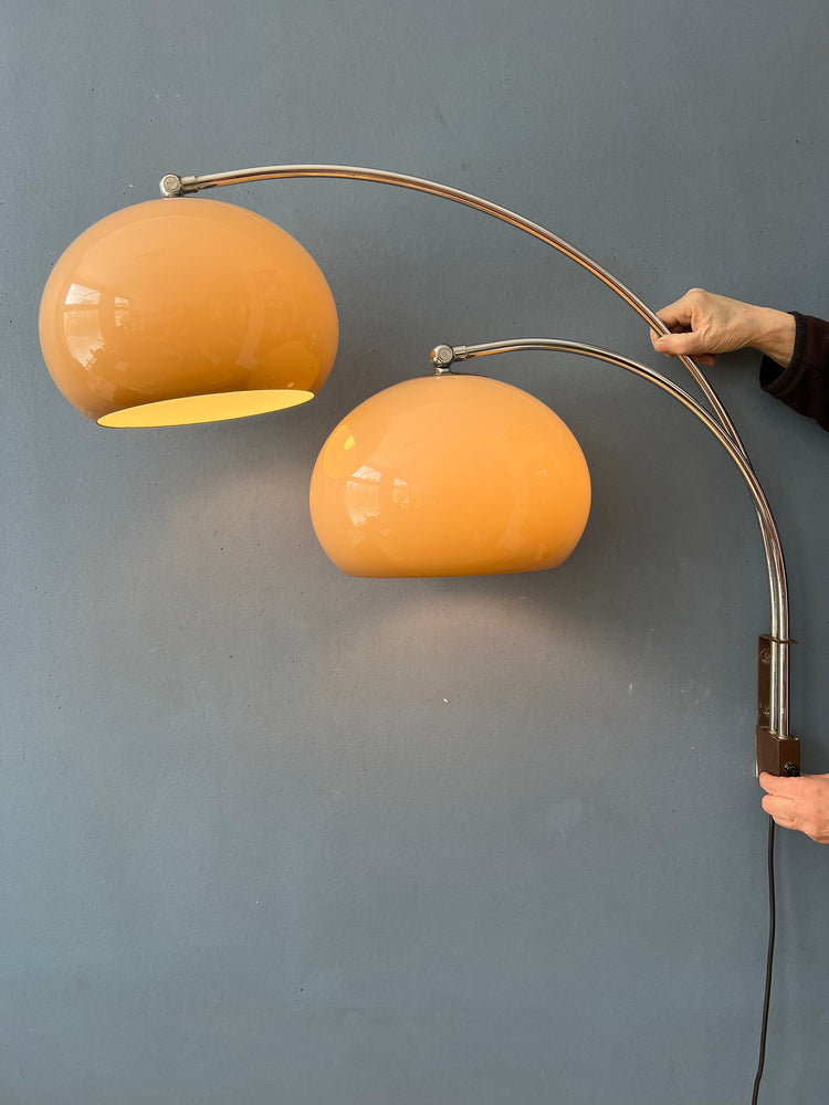 Vintage Double Arc Mushroom Wall Lamp by Dijkstra