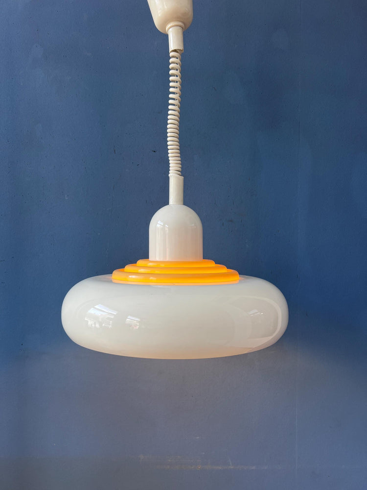 Mid Century Beige UFO Hanging Lamp by Knud Christensen