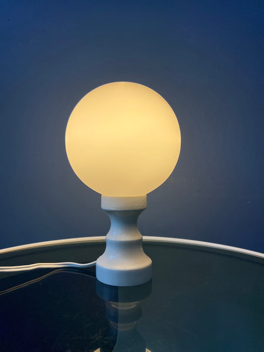 White Space Age Opaline Glass Table Lamp