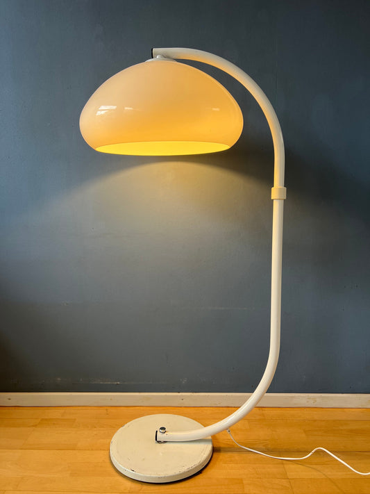 White Mid Century Dijkstra Flexible Snake Mushroom Floor Lamp