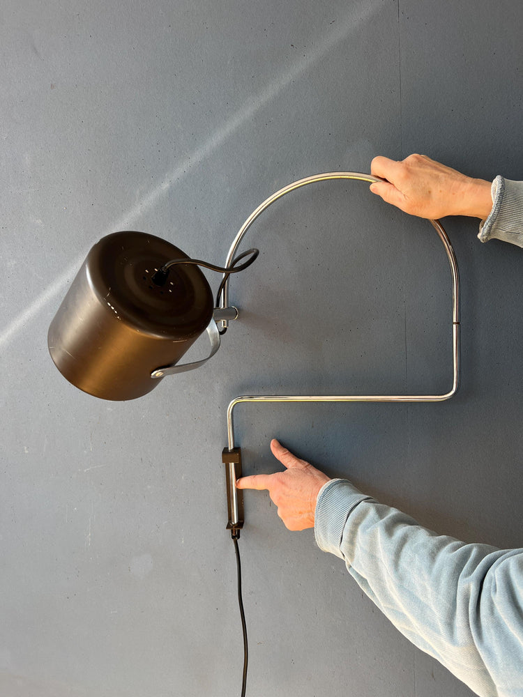 Vintage Brown Anvia 'Bucket' Wall Lamp