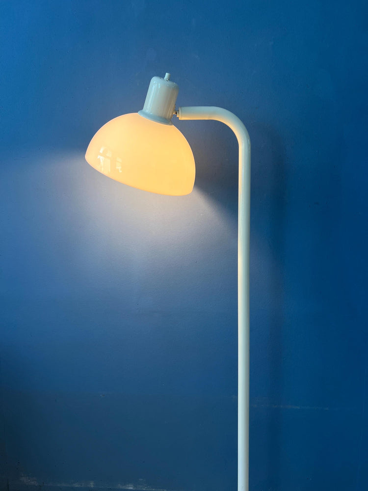 White Metal Vintage Floor Lamp with Acrylic Shade