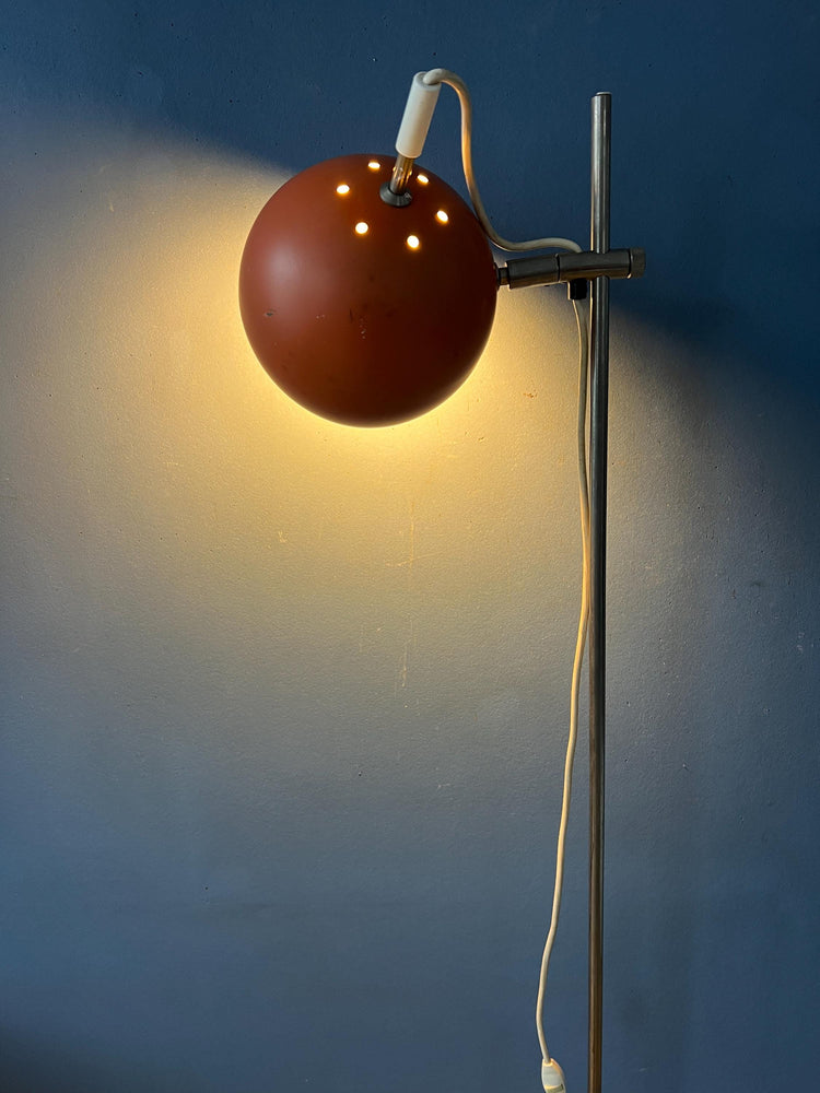 Mid Century Orange Eyeball Floor Lamp