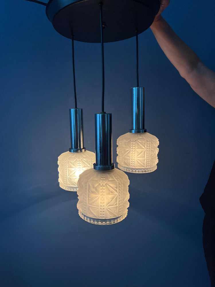 Vintage Cascade Frosted Glass Pendant Lamp