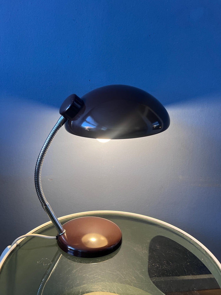 Vintage Massive Mid Century Brown Desk Lamp