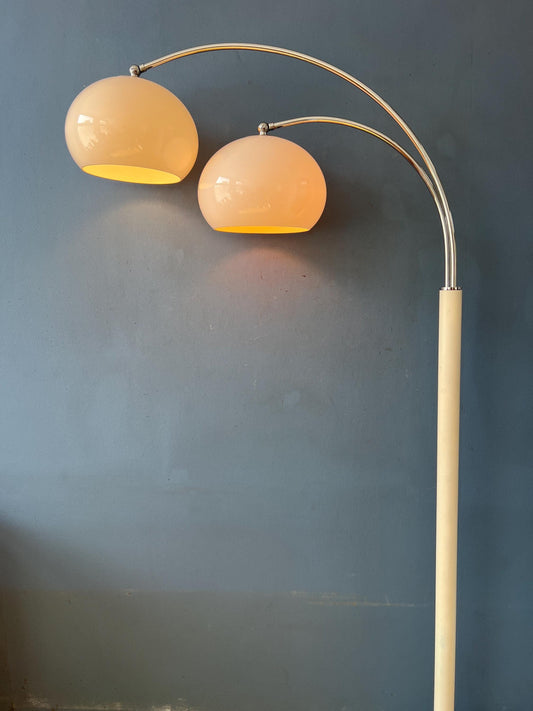 White Dijkstra Double Arc Space Age Mushroom Floor Lamp