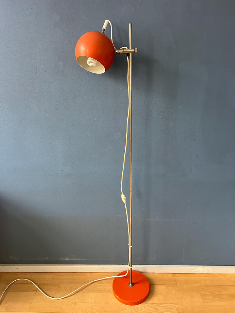 Mid Century Orange Eyeball Floor Lamp