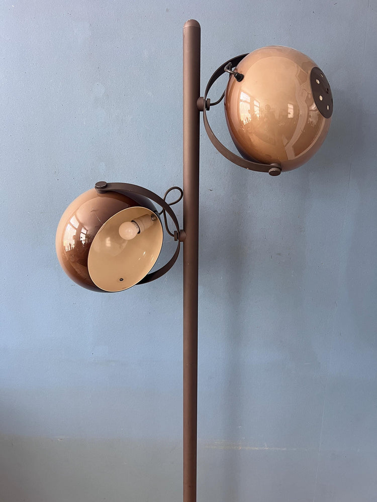 Herda Standing Lamp - Mushroom Floor Lamp - Brown Mid Century