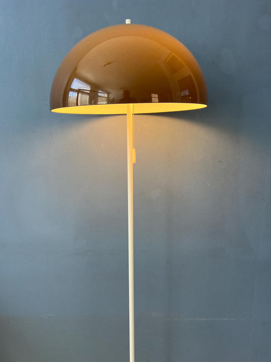 Vintage GEPO Mushroom Floor Lamp with Brown Faded Acrylic Glass Shade