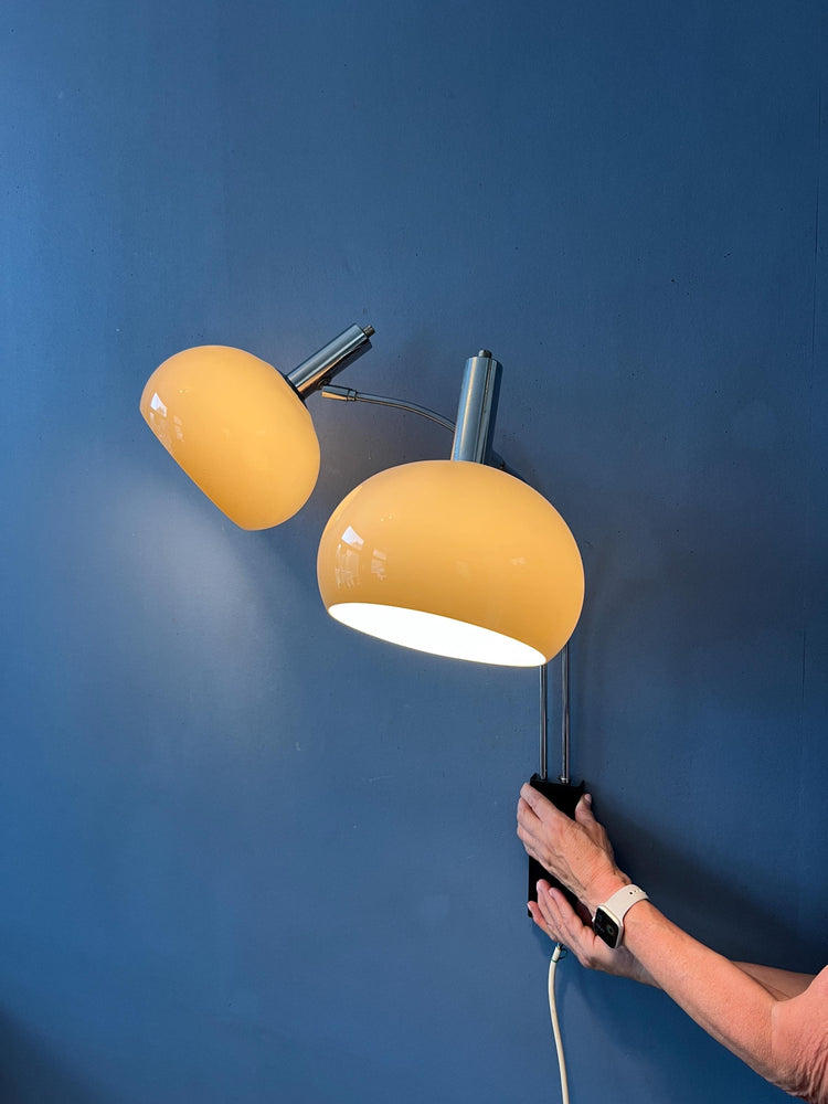 Vintage Dijkstra Space Age Double Arc Mushroom Wall Lamp