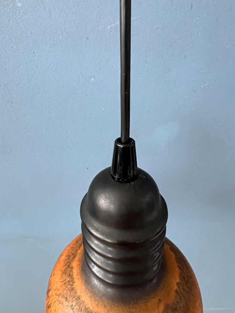 Brown Mid Century West Germany Ceramic Pendant Lamp