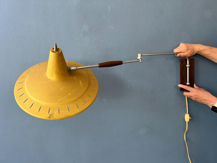 Vintage Swing Arm Van Doorn Wall Lamp in Style of Rietveld's Panama