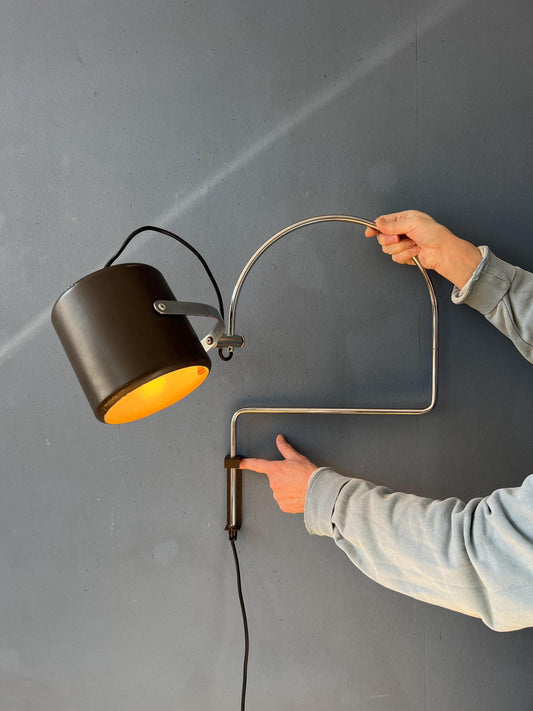 Vintage Brown Anvia 'Bucket' Wall Lamp