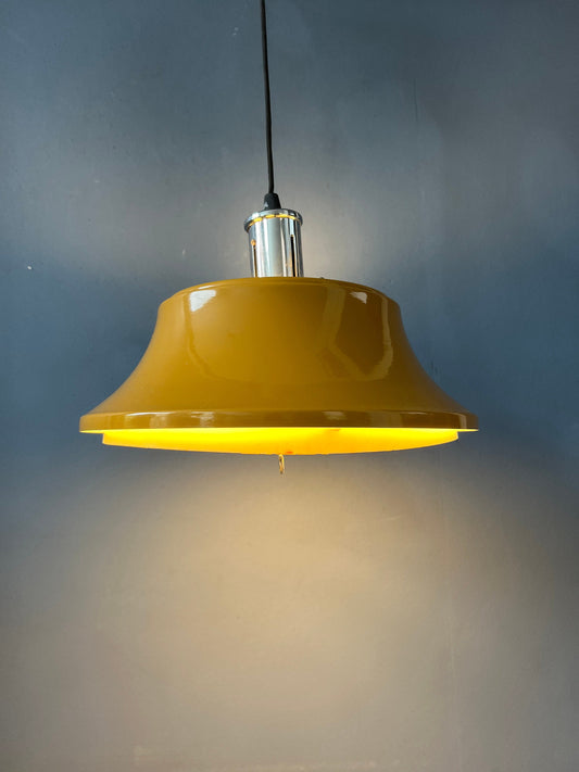 Yellow Mid Century Metal Pendant Light