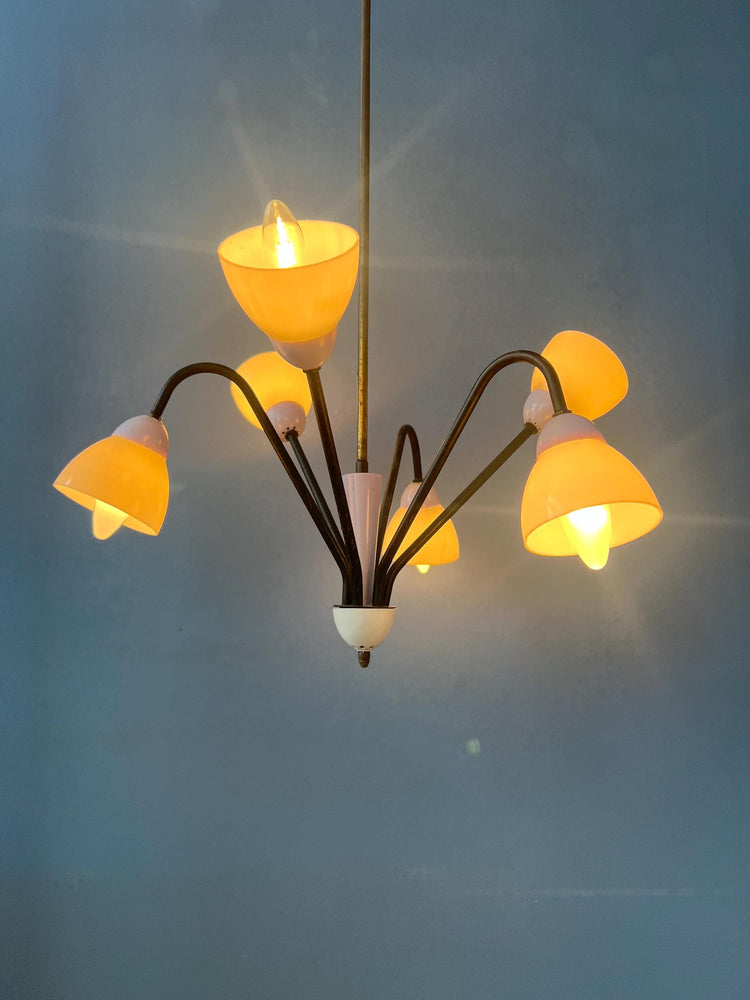 50s Mid Century Vintage Lilac Spider Pendant Lamp