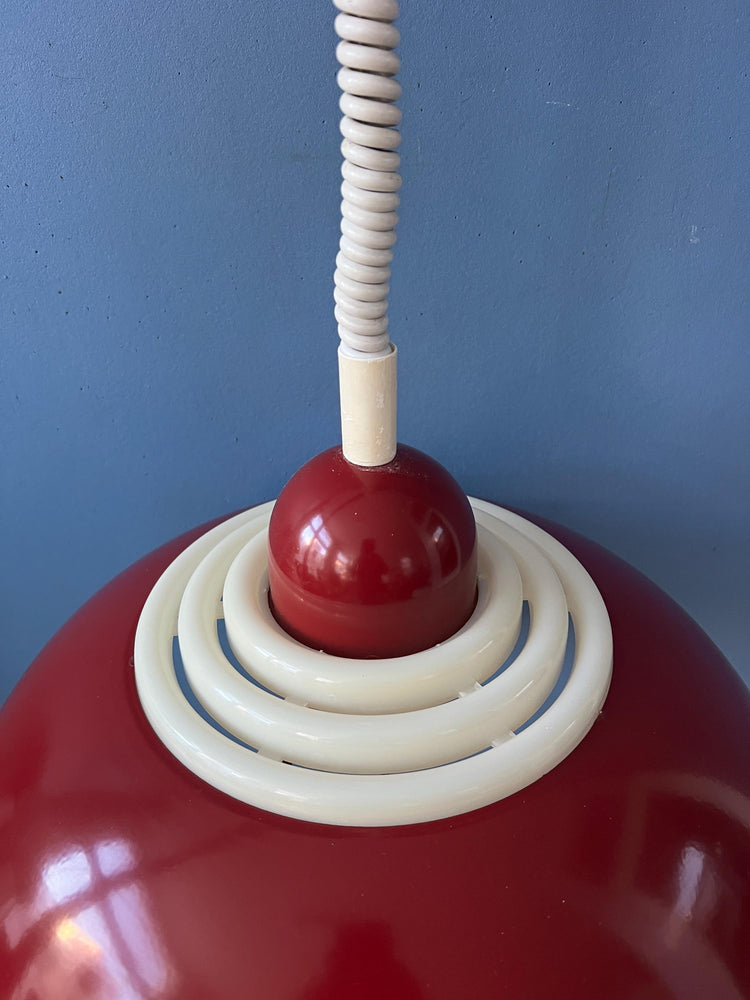 Scandinavian Red Space Age Pendant Lamp by Knud Christensen