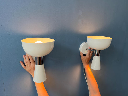 Set of 2 Beige Herda Diabolo Space Age Wall Sconces