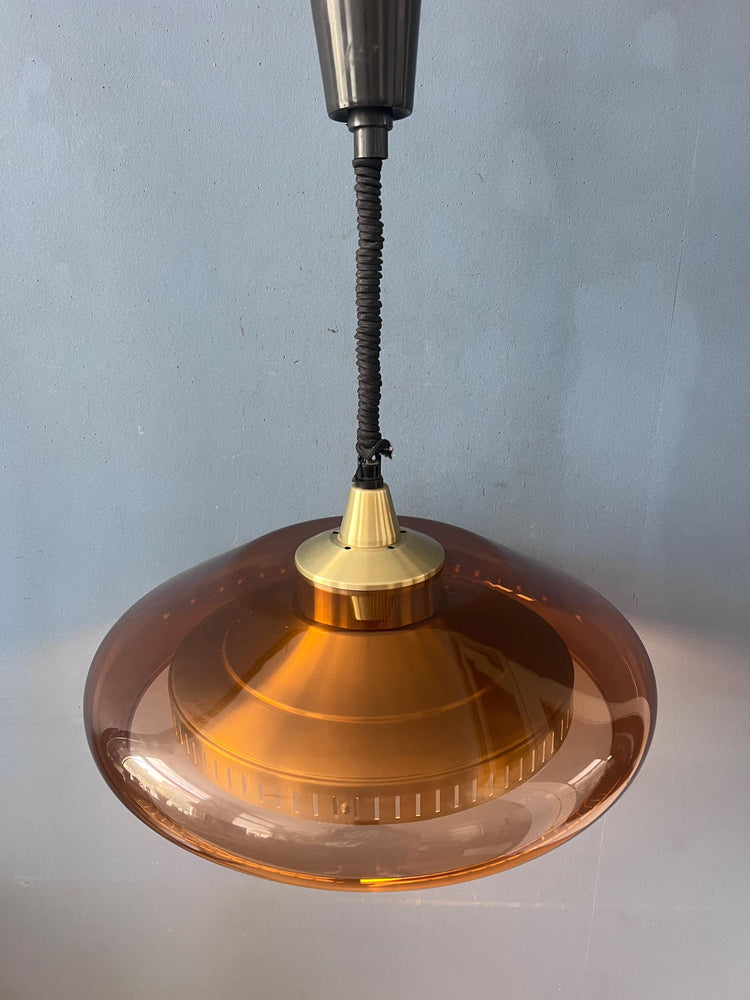 Herda UFO Flying Saucer Space Age Plexiglass Pendant Light