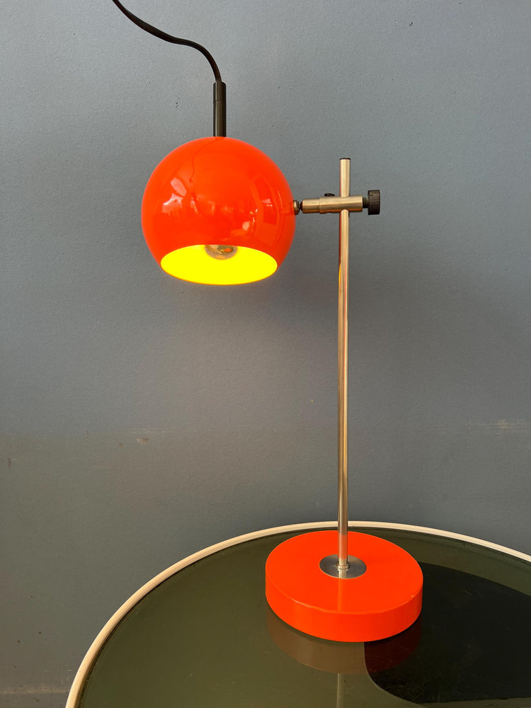 Mid Century Orange Eyeball Space Age Desk Lamp