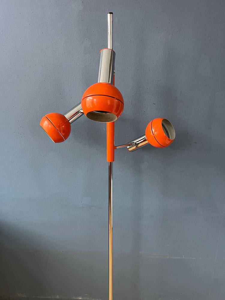 Vintage Orange Wilko Eyeball Space Age Floor Lamp