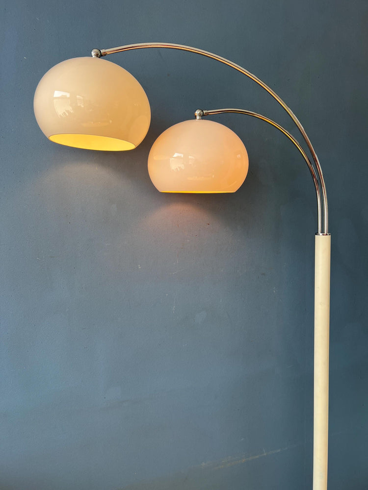 White Dijkstra Double Arc Space Age Mushroom Floor Lamp