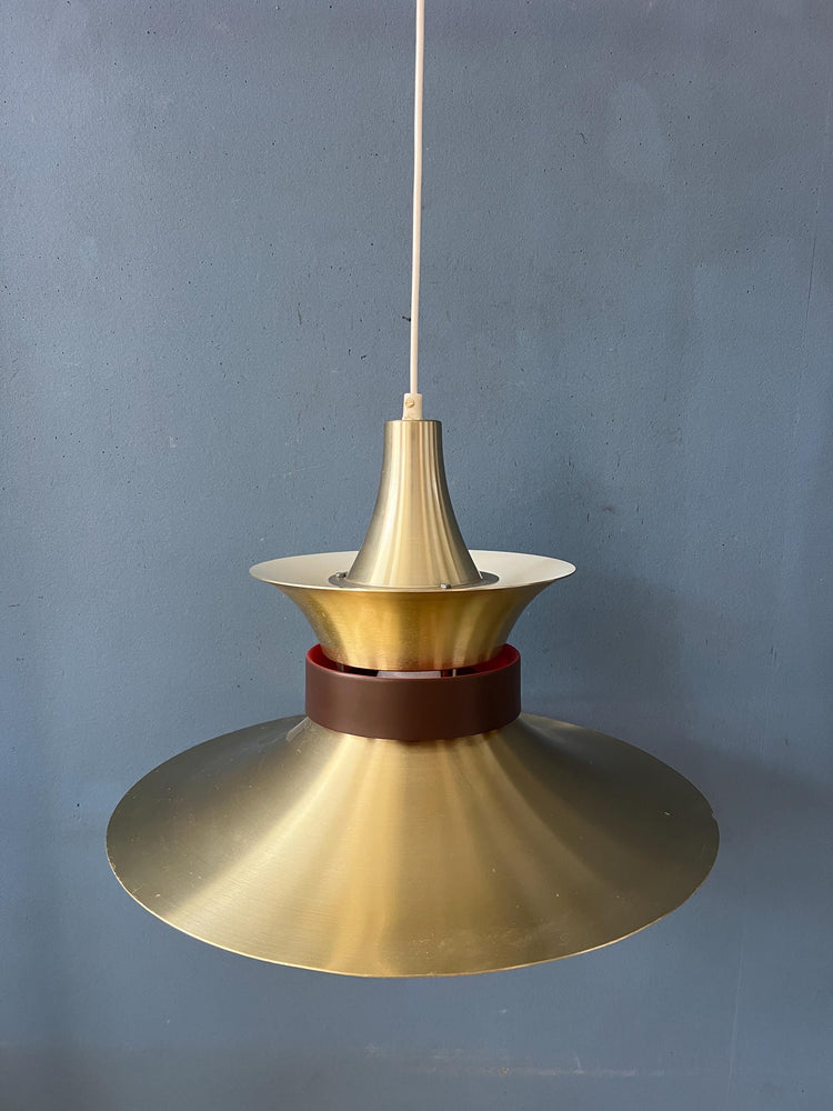 Large Flying Saucer UFO Pendant Lamp with Orange Light