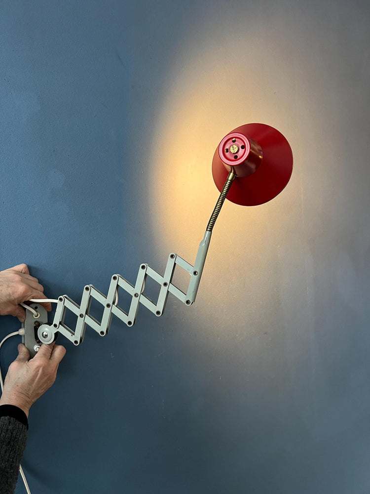 Red and White Hala Scissor Wall Lamp