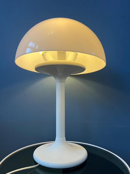 Vintage White Dijkstra Space Age Mushroom Table Lamp