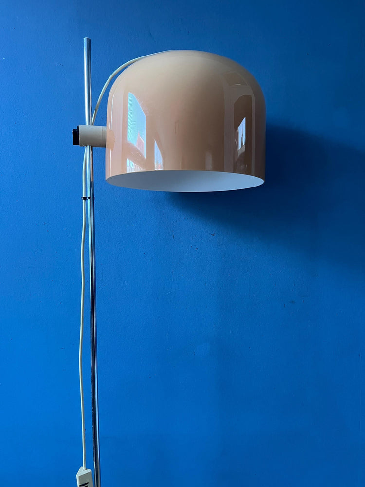 Guzzini Forma Space Age Floor Lamp Chrome Base Orange Shade