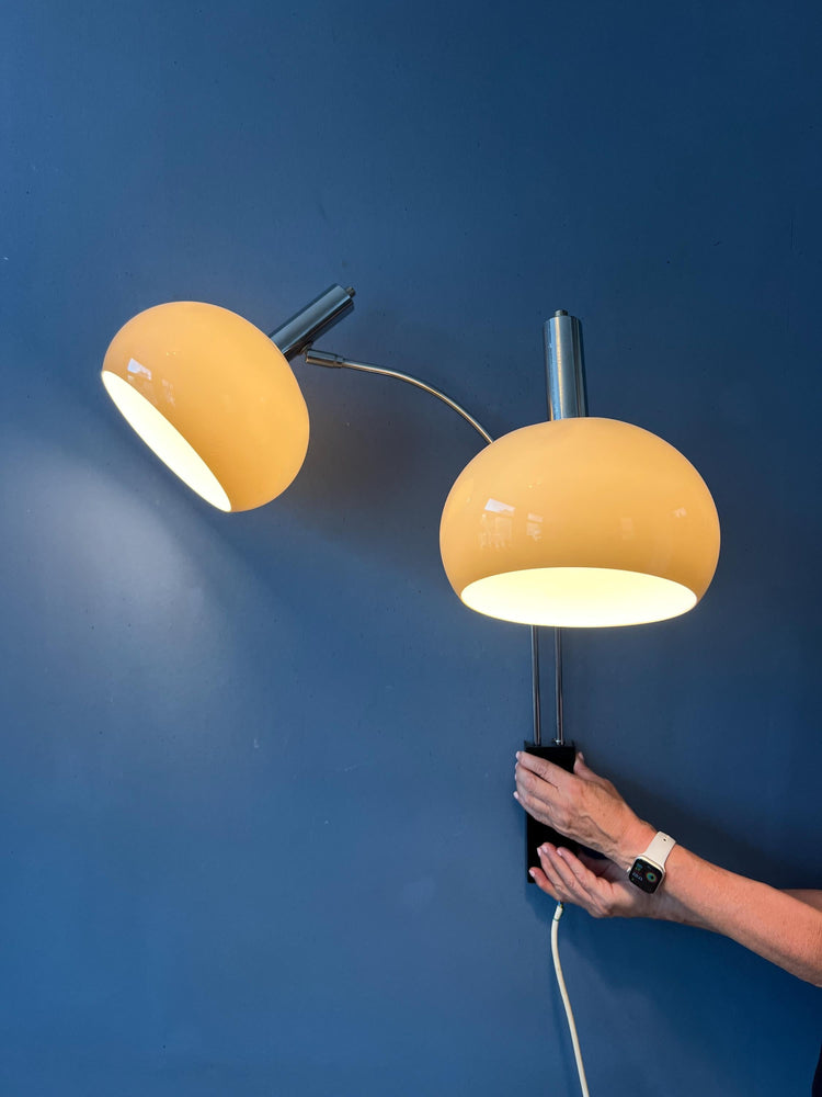 Vintage Dijkstra Space Age Double Arc Mushroom Wall Lamp