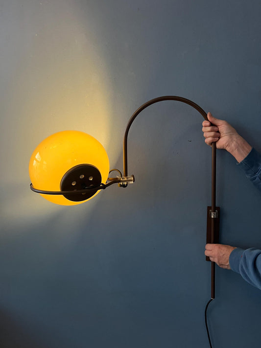 Vintage Space Age Mid Century Herda Mushroom Arc Wall Lamp