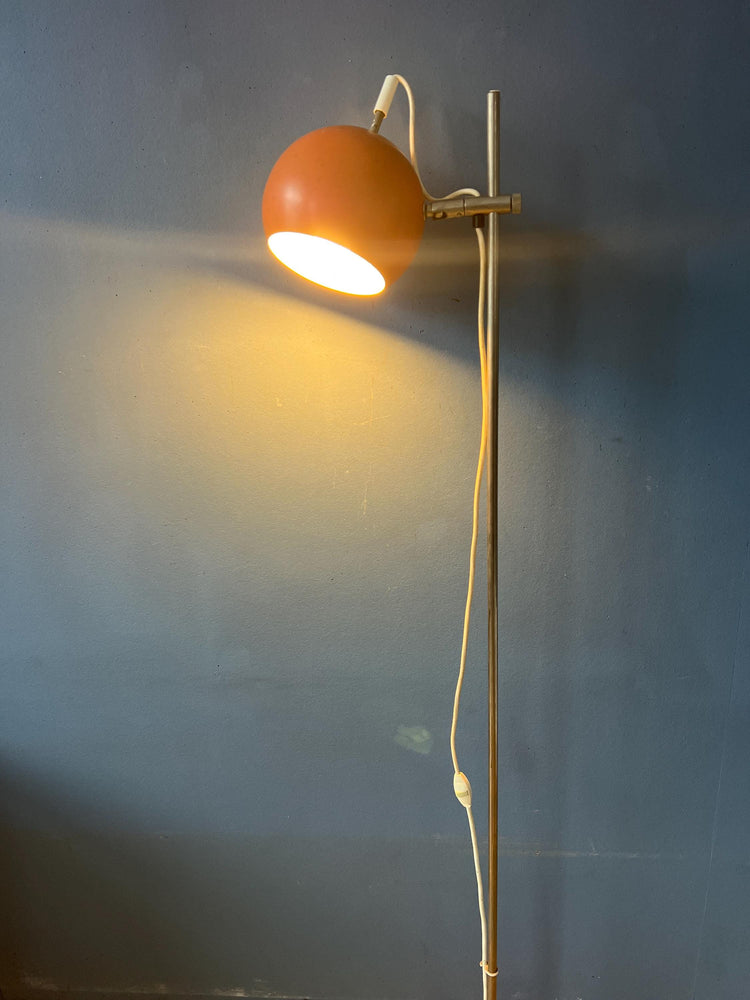 Mid Century Orange Eyeball Floor Lamp