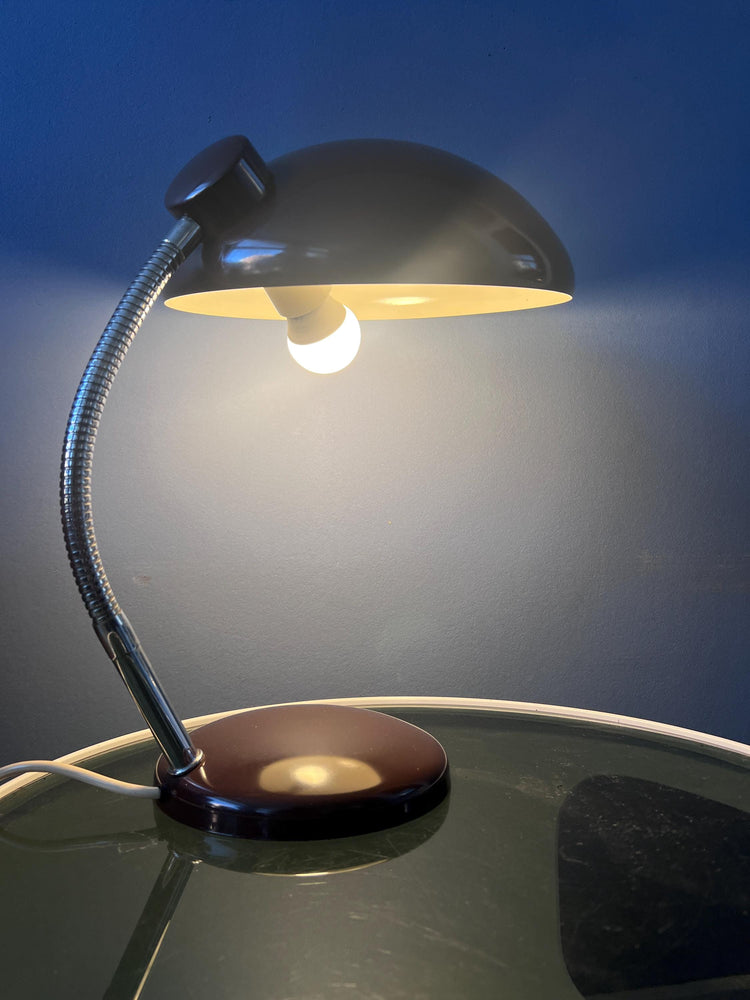 Vintage Massive Mid Century Brown Desk Lamp