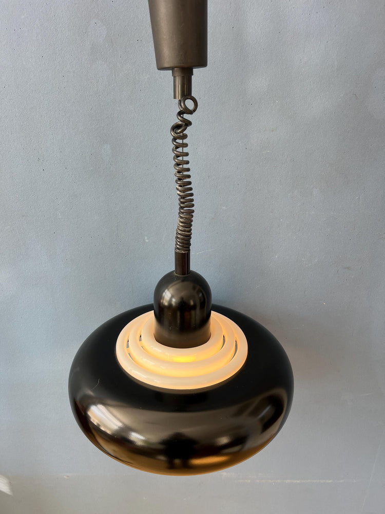 Vintage Black UFO Space Age Pendant Lamp by Knud Christensen