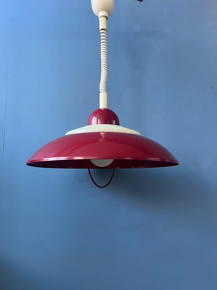 Scandinavian Red Space Age Pendant Lamp by Knud Christensen