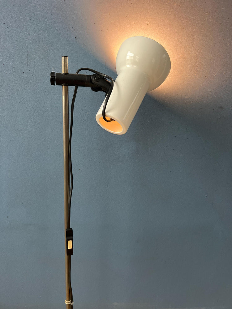 Small White Mid Century Floor Lamp