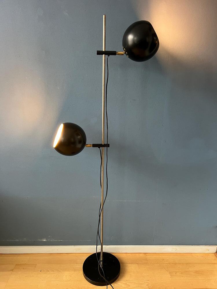 Vintage Mid Century Black Eyeball Floor Lamp