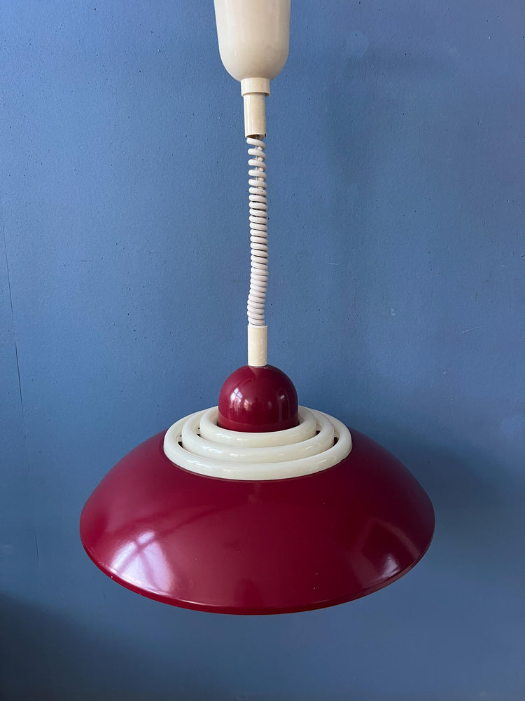 Scandinavian Red Space Age Pendant Lamp by Knud Christensen