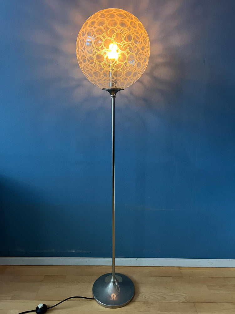 Vintage Glass Floor Lamp by Doria Leuchten
