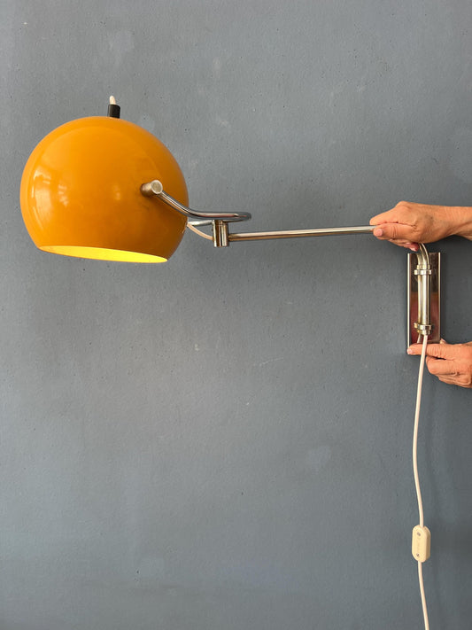 Vintage Yellow GEPO Eyeball Wall Lamp