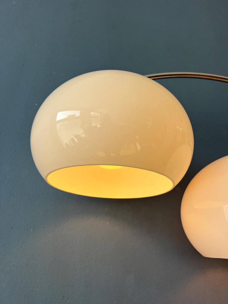 White Dijkstra Double Arc Space Age Mushroom Floor Lamp